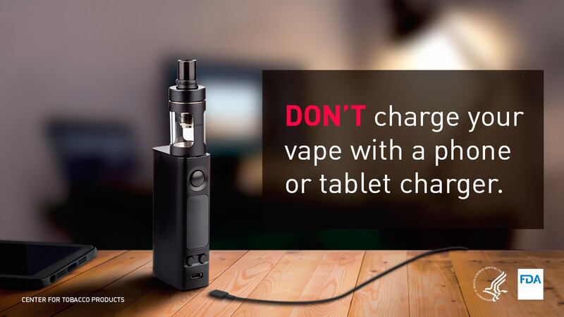 Vape Pen Fire graphic by the Food and Drug Administration.