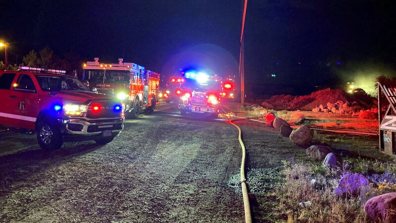 The Reno Fire Department released this photograph from the scene of a brush fire on West...