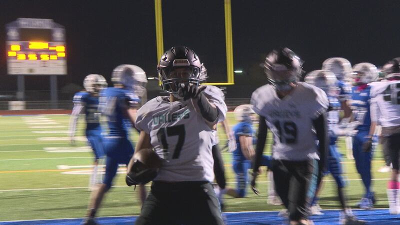 North Valleys player Hector Nunez finds the end zone in the Panthers 22-6 win over Carson