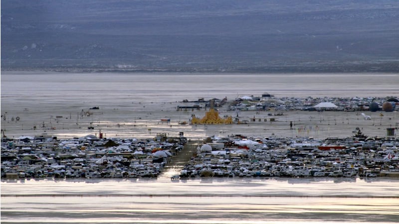 Burning Man's Black Rock City in a photo released by the Washoe County Sheriff's Office.
