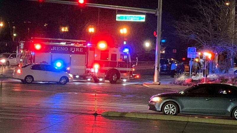 The scene of an accident at South Virginia Street and Moana Lane.