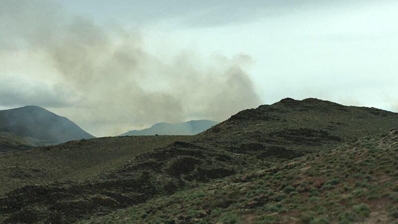 A file image of a wildfire in Lyon County