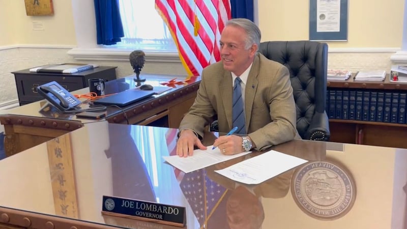 Nevada Gov. Joe Lombardo signs executive orders.