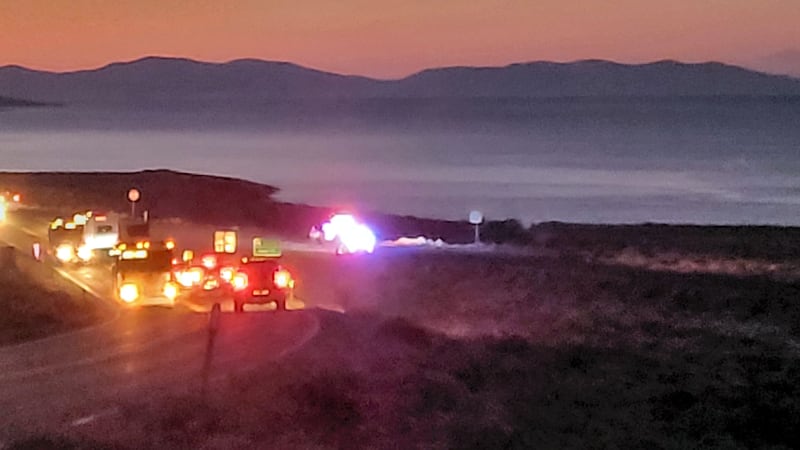 The law enforcement presence on Nevada 446, the road between Sutcliffe and Nixon, near Nixon.
