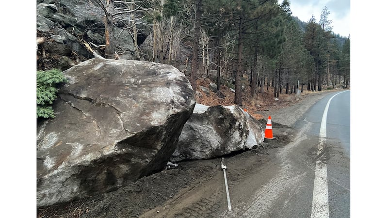 A rock fall in Alpine County has closed a portion of Highway 88.