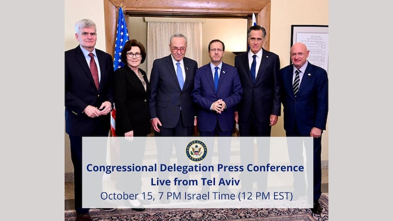 The U.S. Embassy released this photograph of U.S. senators in Tel Aviv, including Nevada U.S....