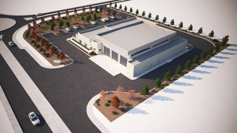 A rendering of the new fire station