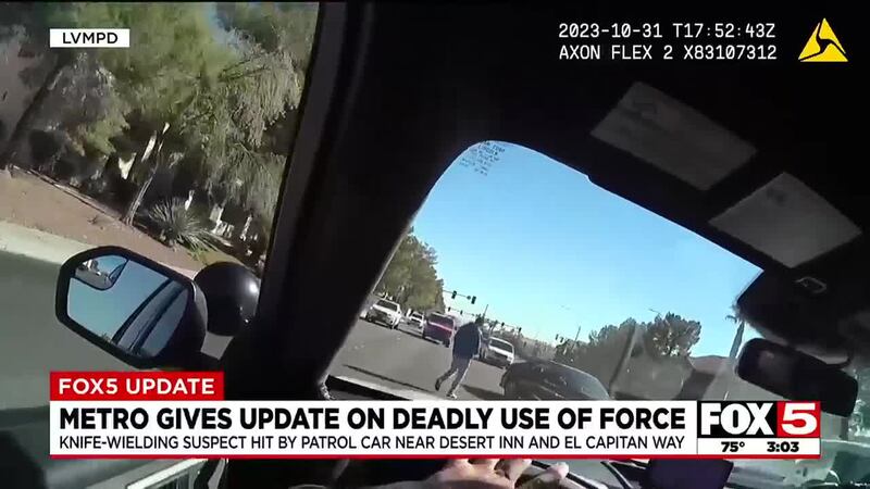New video shows Las Vegas officer running over homicide suspect with patrol vehicle, killing him