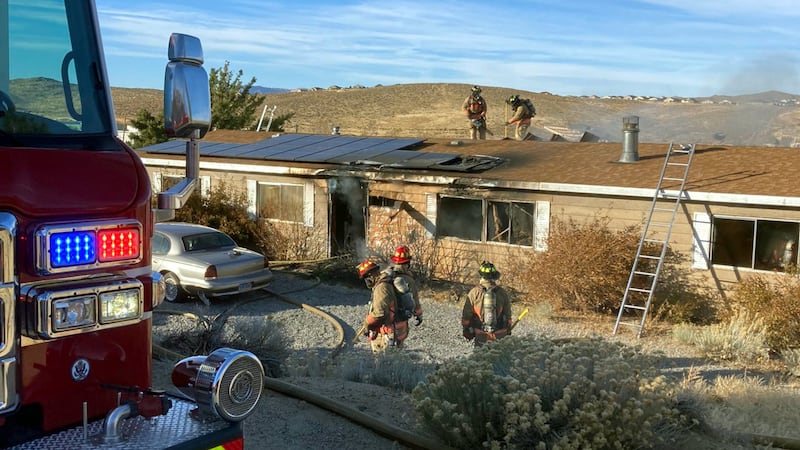 The scene of a fire in the 1600 block of Sagehen Lane in the North Valleys.